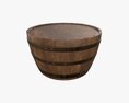 Wooden Barrel Half Table 3D 모델 