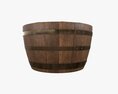 Wooden Barrel Half Table 3D 모델 