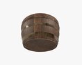 Wooden Barrel Half Table 3Dモデル
