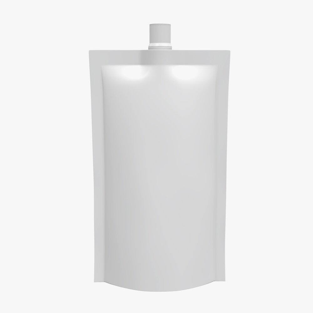 Blank Pouch Bag With Top Spout Lid Mock Up 05 3D model