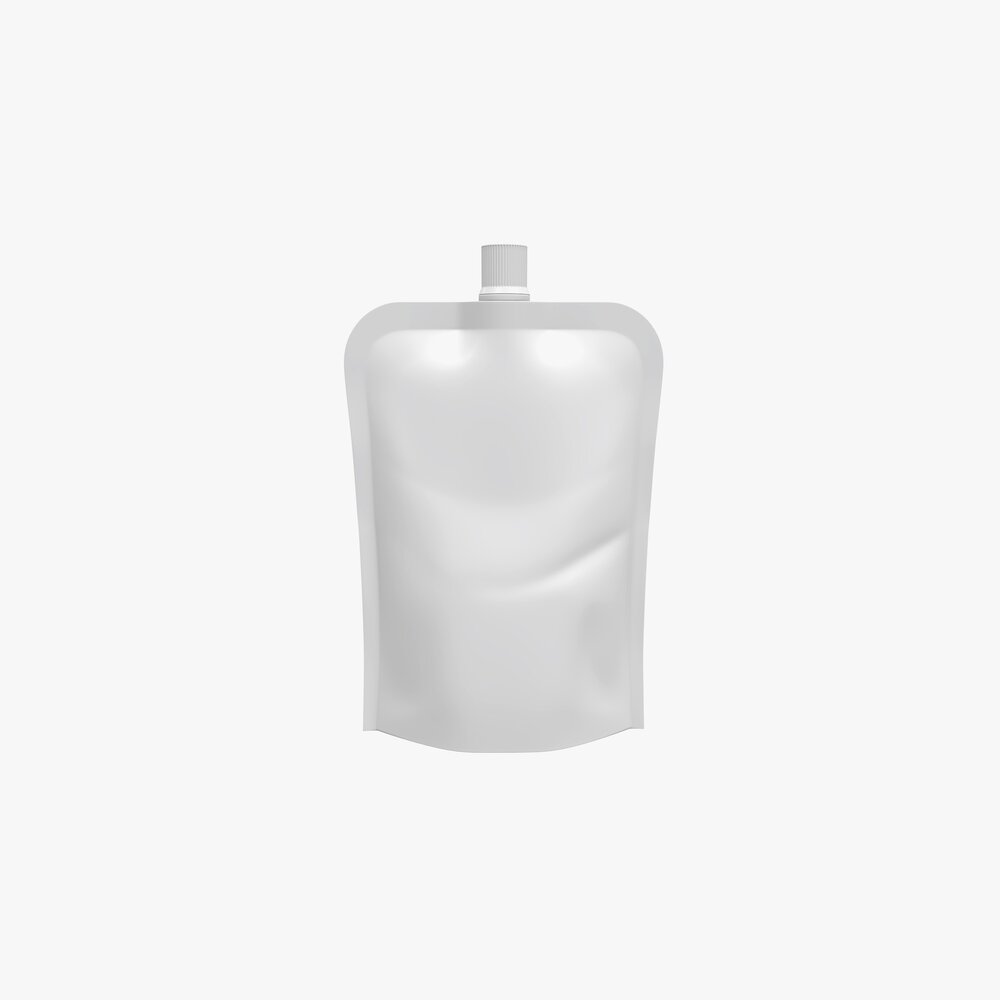 Blank Pouch Bag With Top Spout Lid Mock Up 01 Modèle 3D