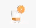 Rocks Glass With Orange Juice And Straw 3D-Modell