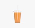 Plastic Cup Coffee Juice Milkshake With Straw Modèle 3d