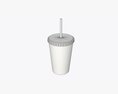 Plastic Cup Coffee Juice Milkshake With Straw 3D модель