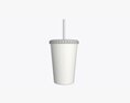 Plastic Cup Coffee Juice Milkshake With Straw 3D 모델 