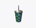 Plastic Cup Coffee Juice Milkshake With Straw Modello 3D
