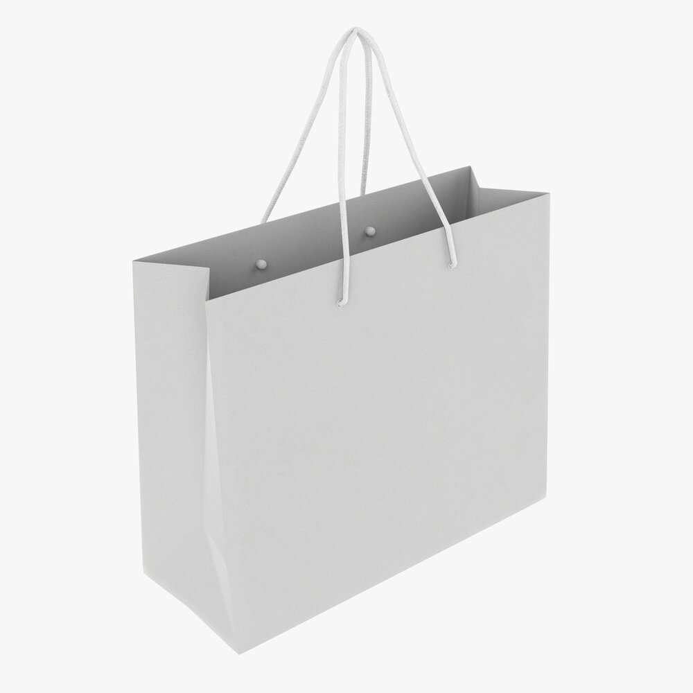 White Paper Bag Modelo 3d
