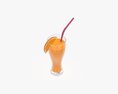 Weizen Glass With Orange Juice Straw And Orange Slice Modelo 3D