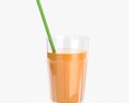 Tall Rocks Glass With Orange Juice And Straw 3D-Modell