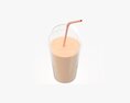 Plastic Cup Cold Coffee Milkshake With Straw Modello 3D