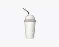 Plastic Cup Cold Coffee Milkshake With Straw Modèle 3d