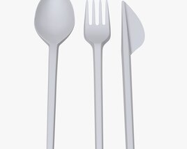 Plastic Spoon Fork Knife Tableware 3D model