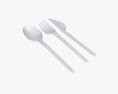 Plastic Spoon Fork Knife Tableware 3D 모델 