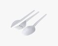 Plastic Spoon Fork Knife Tableware 3d model