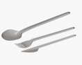 Plastic Spoon Fork Knife Tableware Modelo 3D