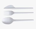 Plastic Spoon Fork Knife Tableware Modelo 3D