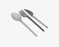 Plastic Spoon Fork Knife Tableware 3D модель