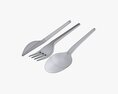 Plastic Spoon Fork Knife Tableware Modelo 3d