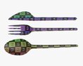 Plastic Spoon Fork Knife Tableware Modèle 3d