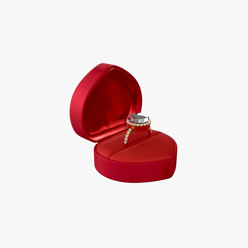 Wedding Ring In A Box Heart Type Modèle 3D