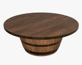 Wooden Barrel Coffee 테이블 3D 모델 