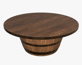 Wooden Barrel Coffee Table 3D-Modell