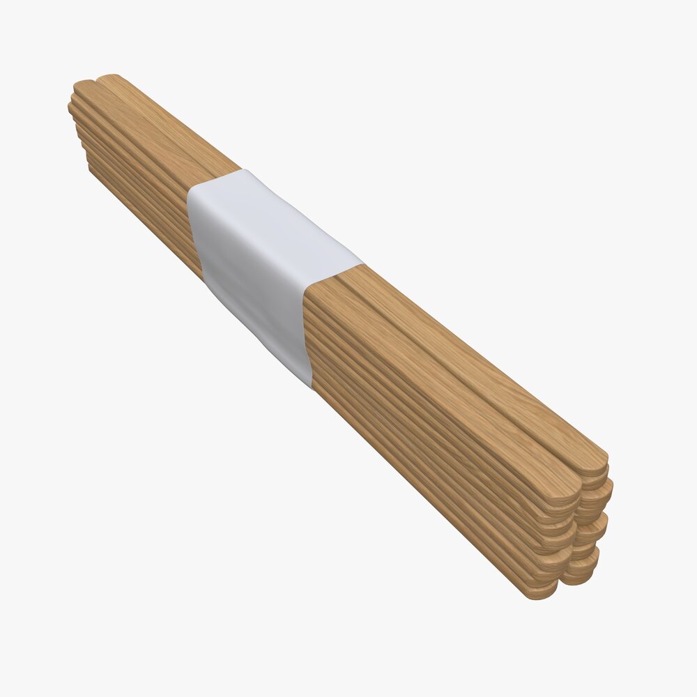 Wooden Coffee Sticks Package Set 3D-Modell
