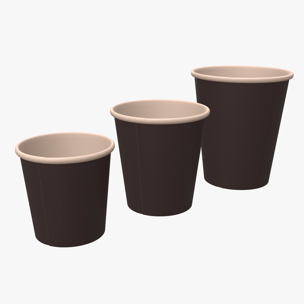 Recycled Small Paper Coffee Espresso Cups Modelo 3d