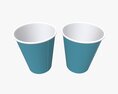 Recycled Medium Paper Coffee Cups Plastic Lid And Holder 3D модель