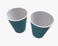 Recycled Medium Paper Coffee Cups Plastic Lid And Holder 3D模型