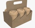 Biodegradable Large Paper Coffee Cup Cardboard Lid With Holder 3D модель