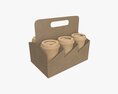 Biodegradable Large Paper Coffee Cup Cardboard Lid With Holder 3D 모델 