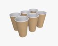 Biodegradable Large Paper Coffee Cup Cardboard Lid With Holder 3d model
