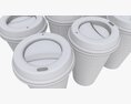 Biodegradable Large Paper Coffee Cup Cardboard Lid With Holder 3d model