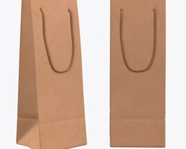 Paper Bag Slim With String Handle 01 3D-Modell