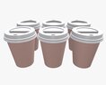 Recycled Paper Coffee Cup Plastic Lid And Holder 02 3d model