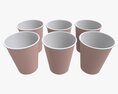 Recycled Paper Coffee Cup Plastic Lid And Holder 02 3D 모델 