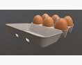 Egg Cardboard Package For 6 Eggs Opened Modelo 3D