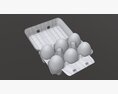 Egg Cardboard Package For 6 Eggs Opened Modello 3D
