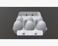 Egg Cardboard Package For 6 Eggs Opened 3D 모델 