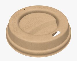 Biodegradable Paper Coffee Cup Lid Modelo 3d