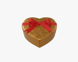 Heart Shaped Box With Ribbon Tied Round With Bow 3D-Modell