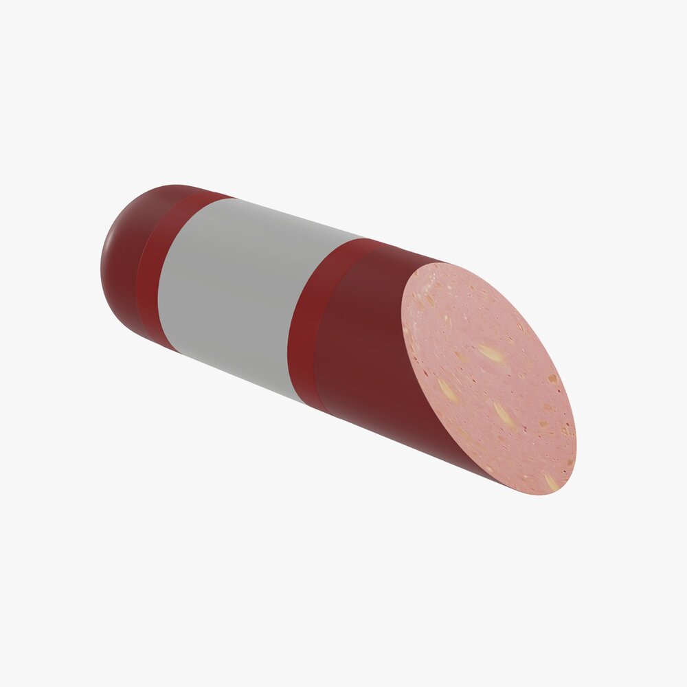 Sausage Half Package With Label 3D model