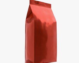 Plastic Coffee Bag Package Packet Medium Mock-Up 3D模型