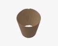 Recycled Paper Coffee Cup with Sleeve and Plastic Lid 3D 모델 