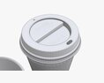 Recycled Paper Coffee Cup with Sleeve and Plastic Lid 3D模型