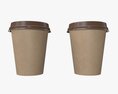 Recycled Medium Paper Coffee Cup Plastic Lid And Holder 3D模型