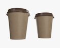 Recycled Medium Paper Coffee Cup Plastic Lid And Holder 3D模型