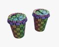 Recycled Medium Paper Coffee Cup Plastic Lid And Holder Modèle 3d