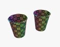 Recycled Medium Paper Coffee Cup Plastic Lid And Holder 3D модель